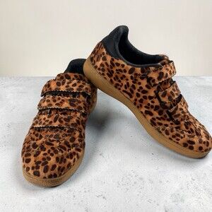 Camila Coelho Bastion Leopard Sneaker Sz 9.5 Tripple Strap Gum Sole